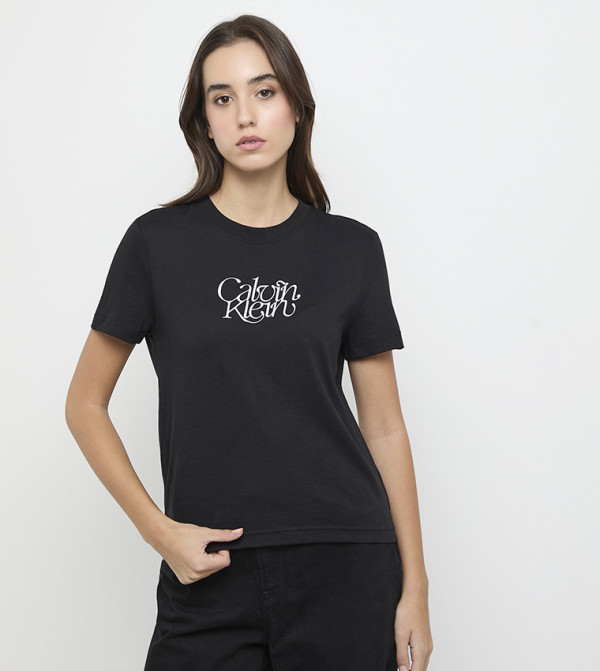 Calvin Klein  Clothing - Black Short Sleeve T-Shirts
