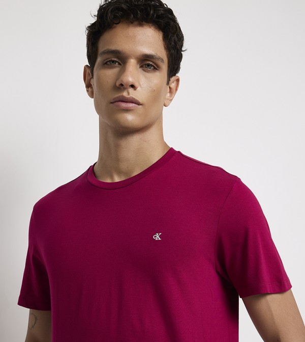 كالفن كلاين جينز كالفين كلاين - أحمر Round Neck T-Shirts