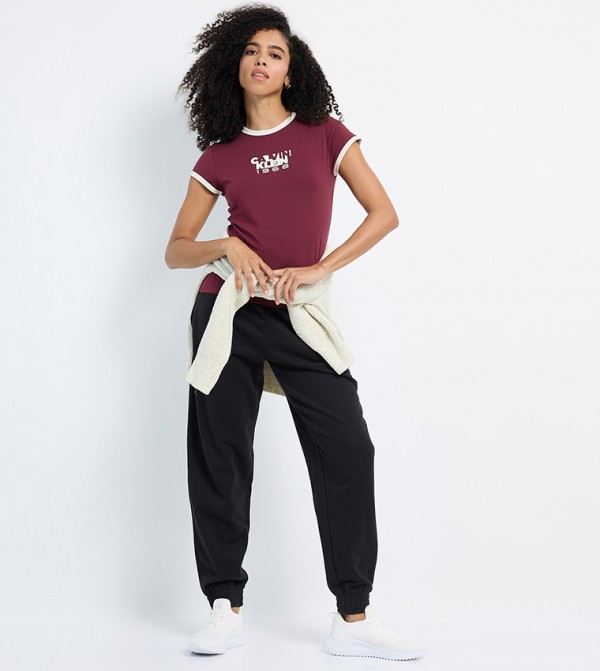 Calvin Klein Jeans Clothing - Maroon Short Sleeve T-Shirts