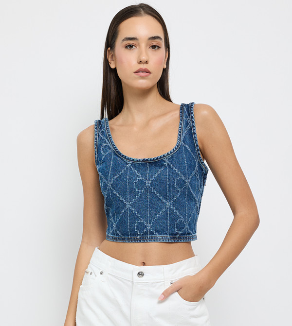 كالفين كلاين كالفين كلاين - أزرق Cropped Tops