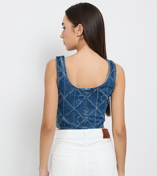 كالفين كلاين كالفين كلاين - أزرق Cropped Tops