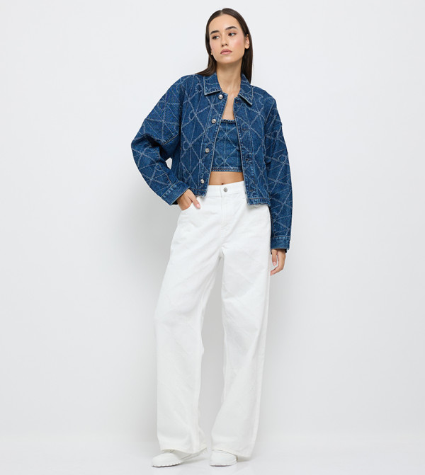 كالفين كلاين كالفين كلاين - أزرق Cropped Tops