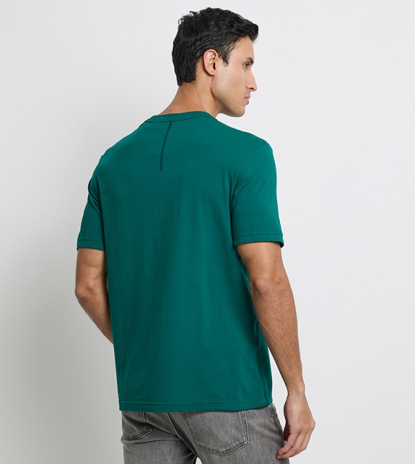 Calvin Klein T-Shirts & Vests - Green Round Neck T-Shirts