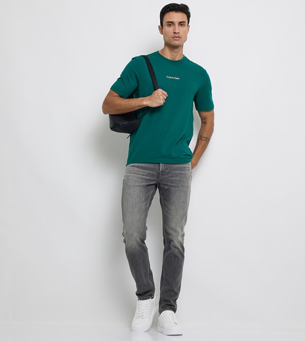 Calvin Klein T-Shirts & Vests - Green Round Neck T-Shirts
