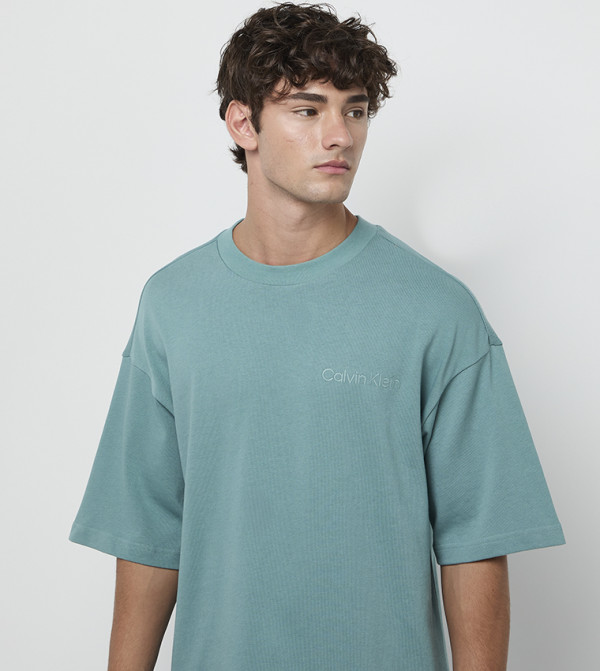 كالفين كلاين كالفين كلاين - أخضر Round Neck T-Shirts