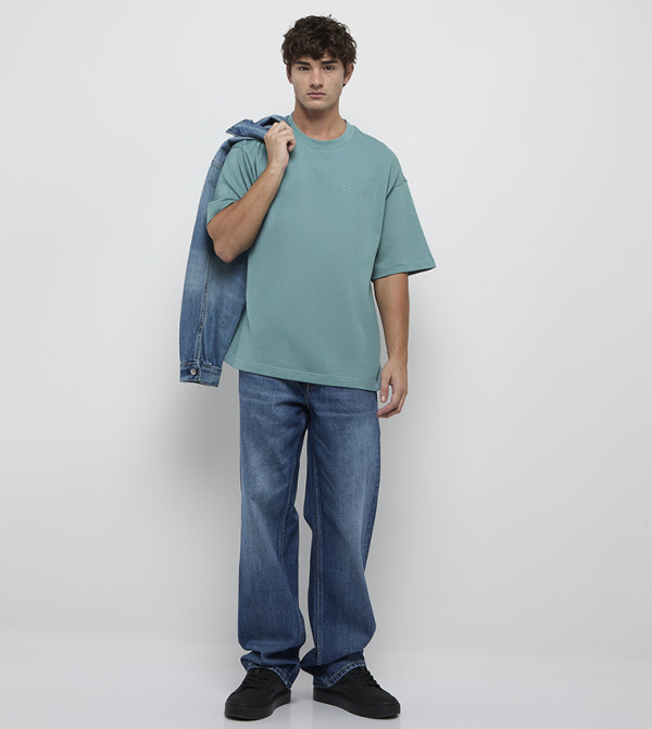 كالفين كلاين كالفين كلاين - أخضر Round Neck T-Shirts