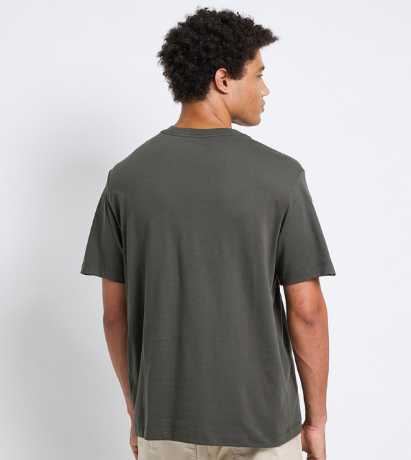 كالفين كلاين كالفين كلاين - رمادي Round Neck T-Shirts