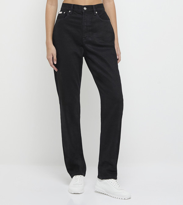 كالفين كلاين  جينز استايل موم - أسود Mom Jeans