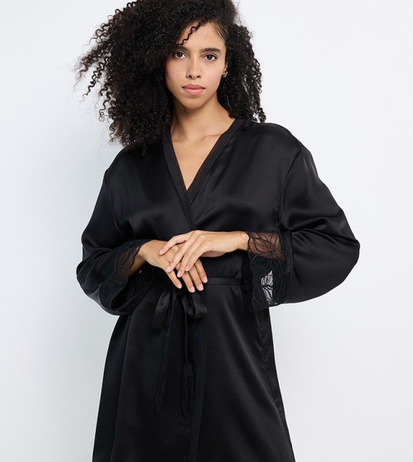كالفين كلاين كالفين كلاين - أسود Night Robes & Kimonos
