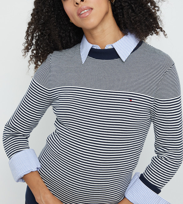 تومي هيلفيغر  سترات - كحلي Round Neck Sweaters