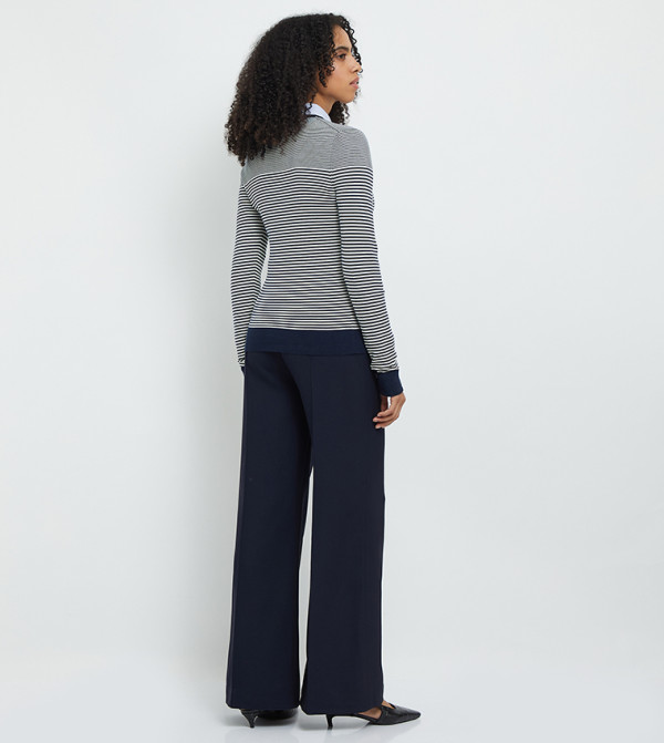 تومي هيلفيغر  سترات - كحلي Round Neck Sweaters