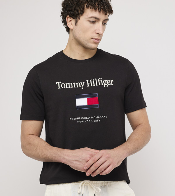 Tommy Hilfiger  Clothing - Black Round Neck T-Shirts