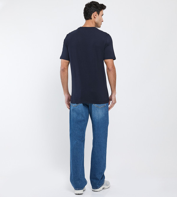 تومي هيلفيغر ملابس - كحلي Round Neck T-Shirts