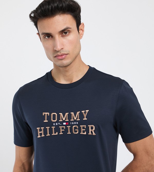 Tommy Hilfiger  - Navy Round Neck T-Shirts