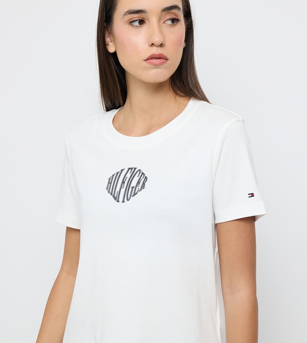 تومي هيلفيغر تومي هيلفيغر - أبيض Short Sleeve T-Shirts