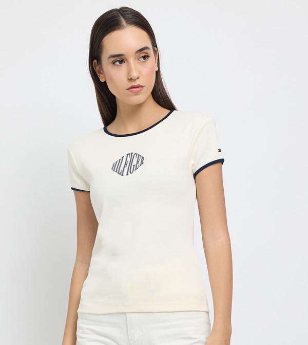 تومي هيلفيغر تومي هيلفيغر - بيج Short Sleeve T-Shirts