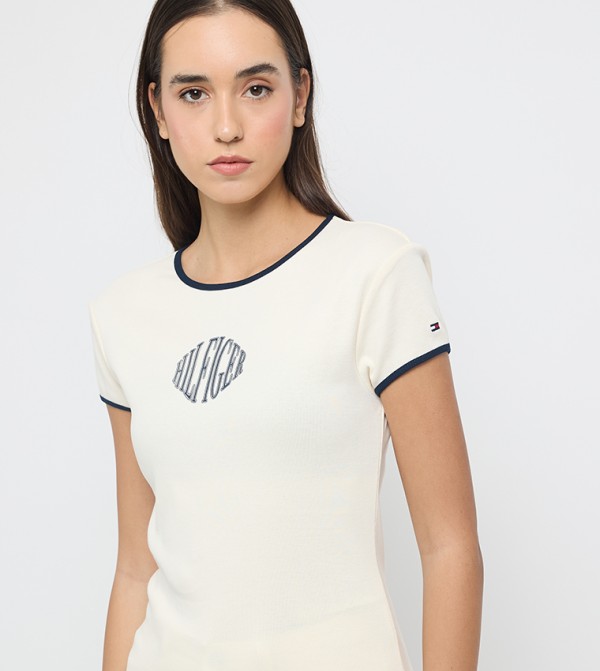 تومي هيلفيغر تومي هيلفيغر - بيج Short Sleeve T-Shirts