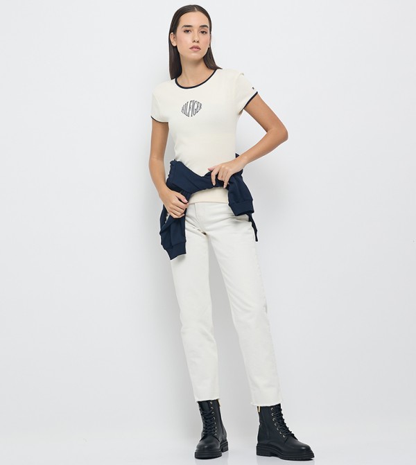 تومي هيلفيغر تومي هيلفيغر - بيج Short Sleeve T-Shirts