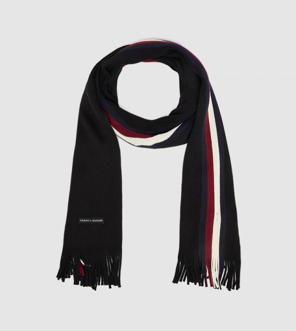تومي هيلفيغر  أوشحة - أسود Knitted Scarves