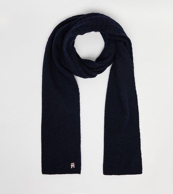 تومي هيلفيغر أوشحة صوفية - كحلي Woolen Scarves