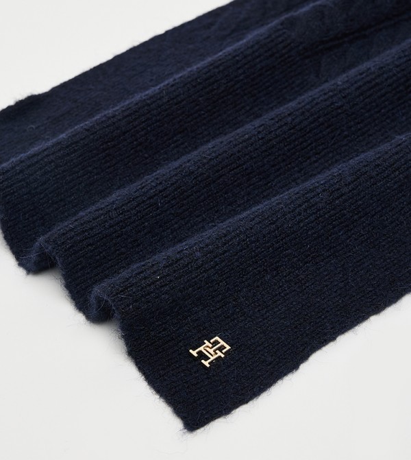 تومي هيلفيغر أوشحة صوفية - كحلي Woolen Scarves