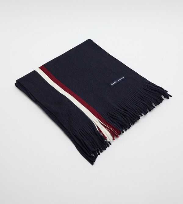 تومي هيلفيغر  أوشحة - كحلي Knitted Scarves