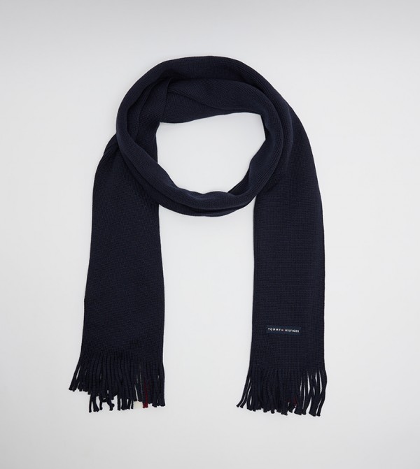 تومي هيلفيغر  أوشحة - كحلي Knitted Scarves