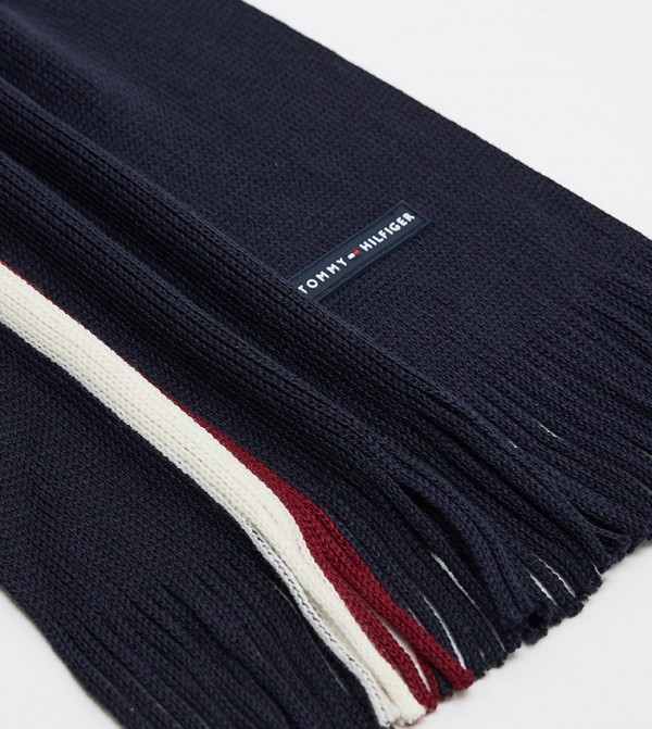 تومي هيلفيغر  أوشحة - كحلي Knitted Scarves