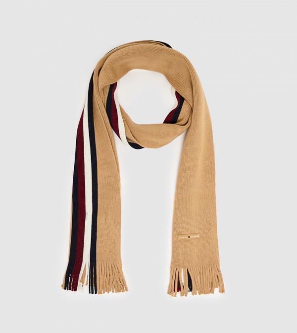 تومي هيلفيغر  أوشحة - بيج Knitted Scarves