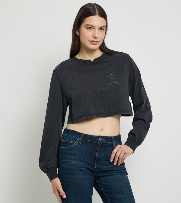 Tommy Jeans Long Sleeve T-Shirts - Black Long Sleeve T-Shirts