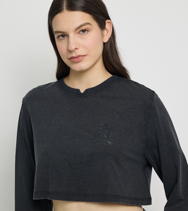 Tommy Jeans Long Sleeve T-Shirts - Black Long Sleeve T-Shirts