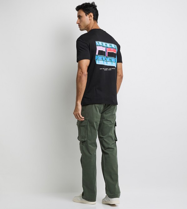 Tommy Jeans TOMMY JEANS - Black Round Neck T-Shirts