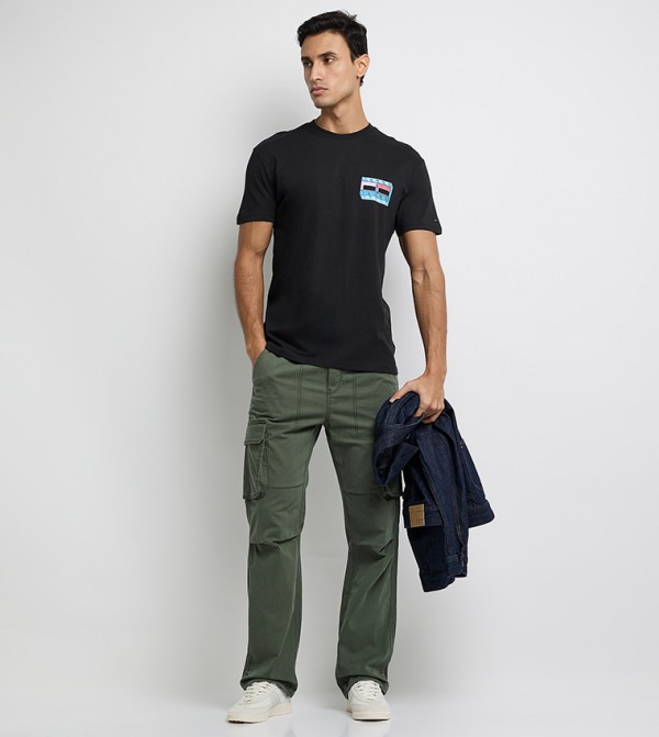 Tommy Jeans TOMMY JEANS - Black Round Neck T-Shirts