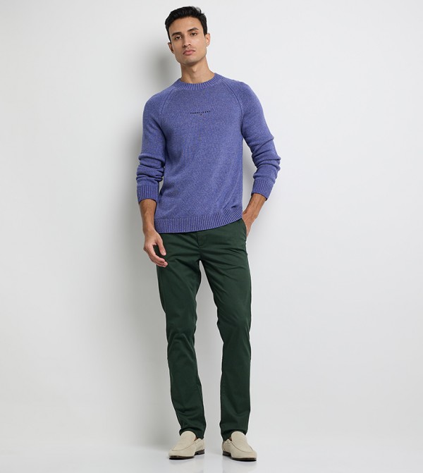 تومي جينز  سترات و كارديغانات  - أزرق Round Neck Sweaters