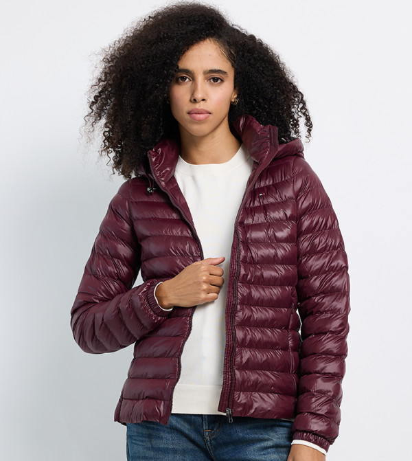 Tommy Hilfiger - Burgundy Puffer & Quilted Jackets