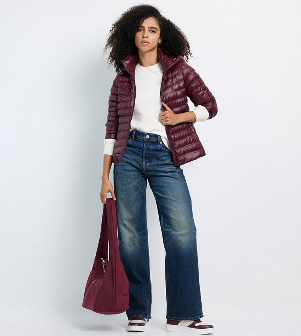 Tommy Hilfiger - Burgundy Puffer & Quilted Jackets