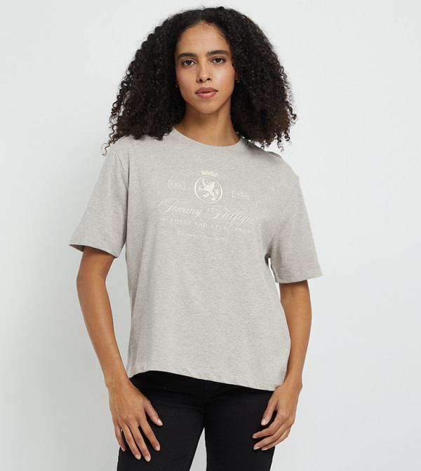 Tommy Hilfiger  Short Sleeve T-Shirts - Grey Short Sleeve T-Shirts