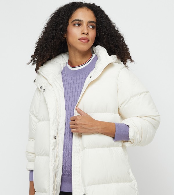 Tommy Hilfiger  Puffer & Quilted Jackets - Ivory Puffer & Quilted Jackets