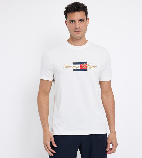 Tommy Hilfiger  Clothing - White Round Neck T-Shirts