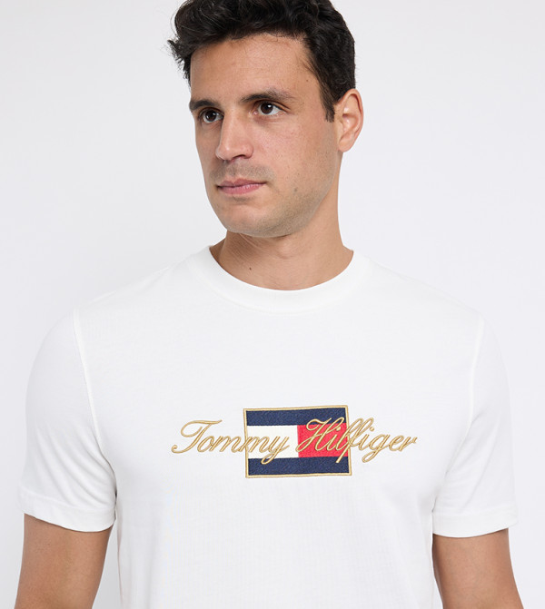 Tommy Hilfiger  Clothing - White Round Neck T-Shirts