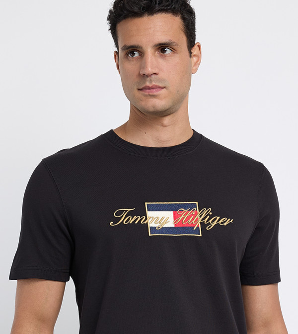 Tommy Hilfiger  Clothing - Black Round Neck T-Shirts