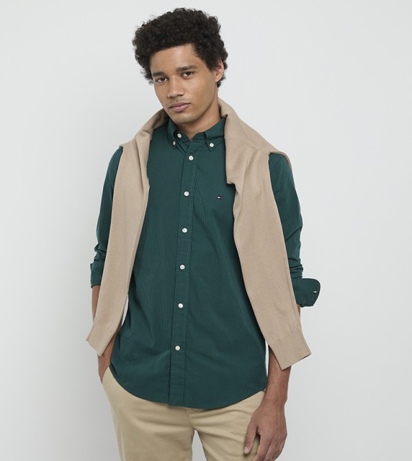 Tommy Hilfiger  Shirts - Green Long Sleeves