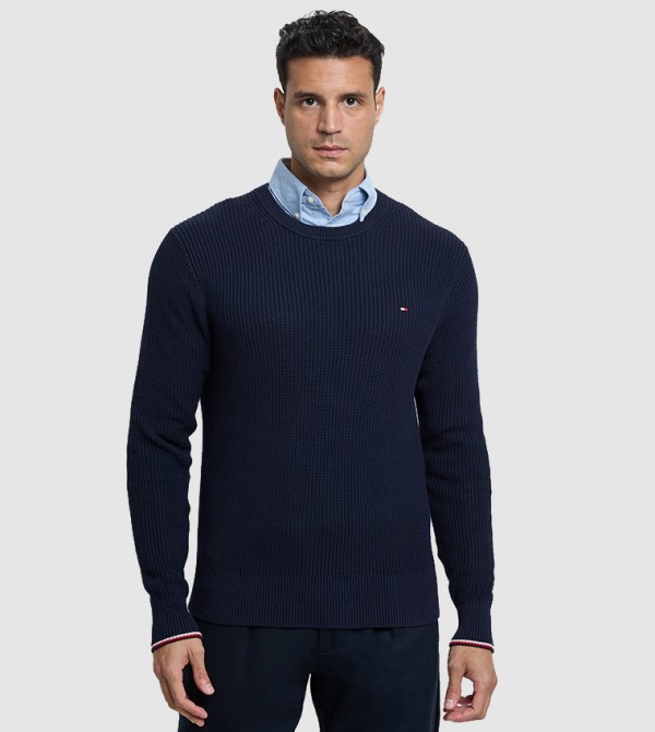 Tommy Hilfiger  Clothing - Navy Round Neck Sweaters