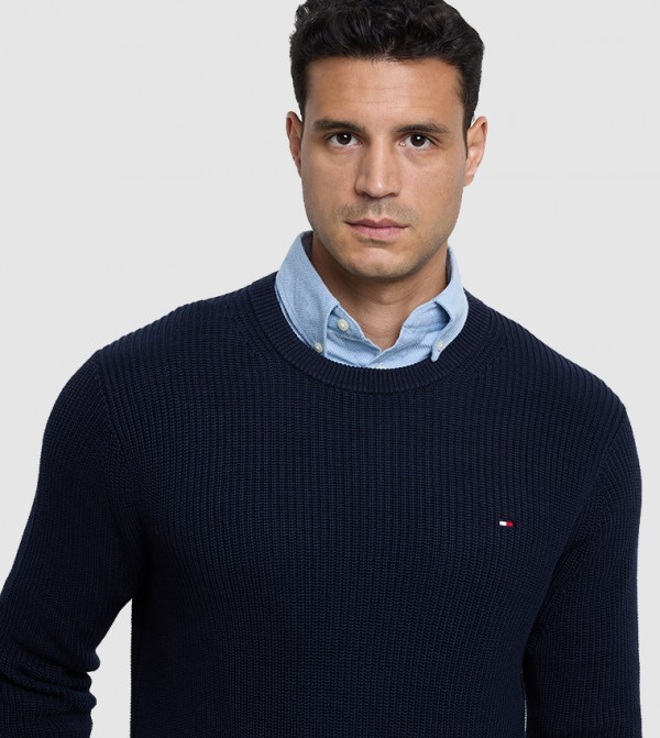 Tommy Hilfiger  Clothing - Navy Round Neck Sweaters