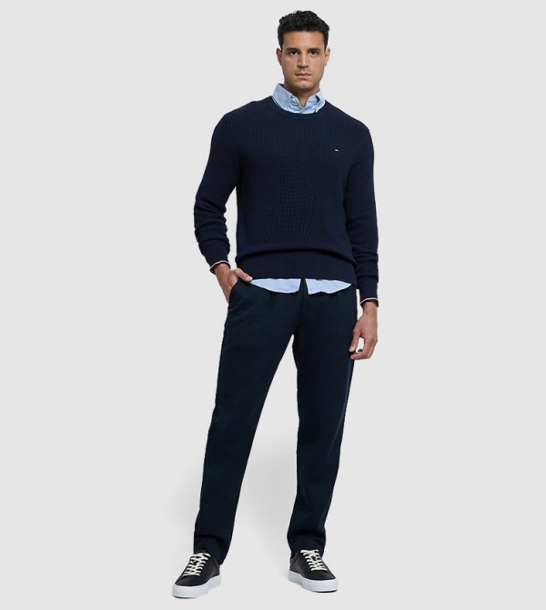 Tommy Hilfiger  Clothing - Navy Round Neck Sweaters