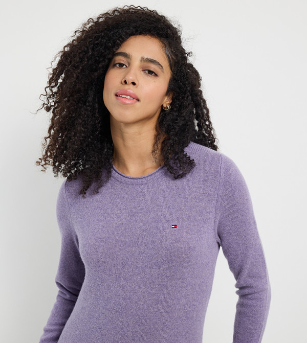 تومي هيلفيغر  سترات - بنفسجي  Round Neck Sweaters