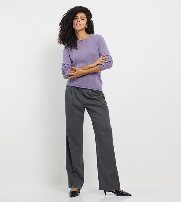 تومي هيلفيغر  سترات - بنفسجي  Round Neck Sweaters