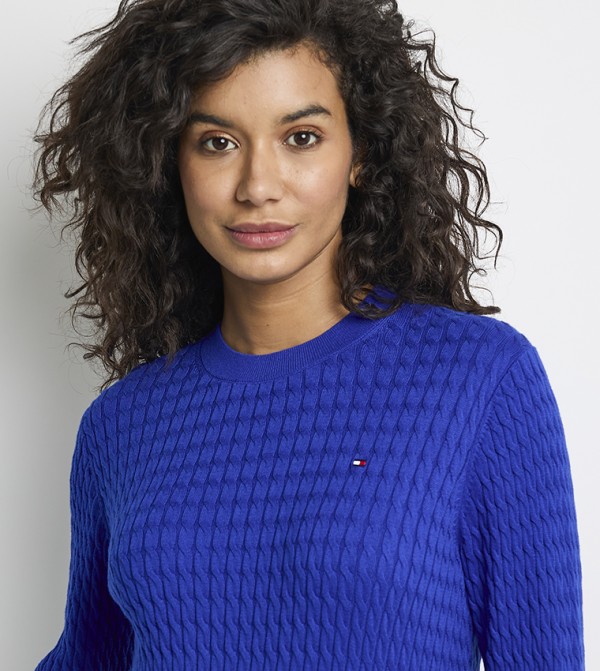 تومي هيلفيغر  سترات - أزرق Round Neck Sweaters