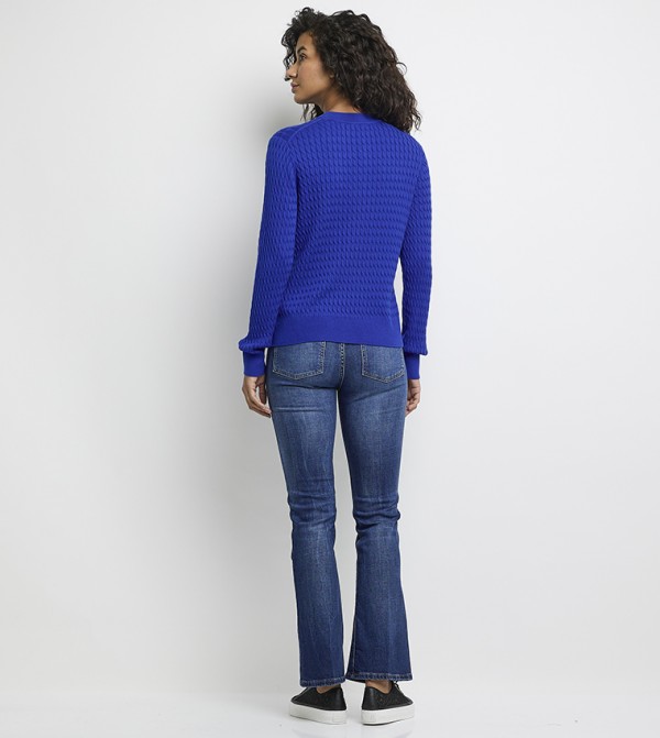 تومي هيلفيغر  سترات - أزرق Round Neck Sweaters