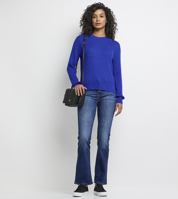 تومي هيلفيغر  سترات - أزرق Round Neck Sweaters